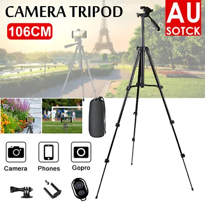 $12.99 • Buy Professional Camera Tripod Stand Mount Remote + Phone Holder For IPhone Samsung