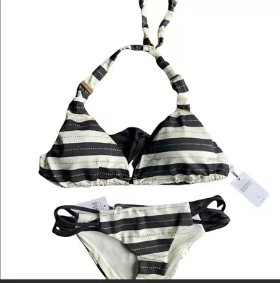 A.Che Black And White 2 Pc Halter Swimsuit XS NWT • $30