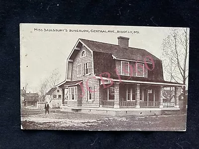 Miss Saulisbury’s Bungalow Central Avenue Ridgely Maryland Postcard Early 1916 • $9.95