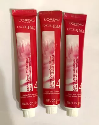 Lot Of 3 Loreal Paris Excellence Creme Conditioning Treatment #4 Hair Tubes • $22.95