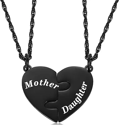 Mother And Son Heart Matching Necklace Set For 2 - Son To Mom Mother'S Day Gifts • $21.86