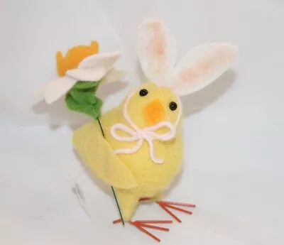 Primitives By Kathy Felt Critter Chick In Bunny Ears Sitter Spring Easter Mouse • $14.95