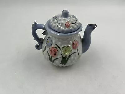 New Ceramic 5in Mini Light Blue Floral Teapot DD02B21006 • $29.89