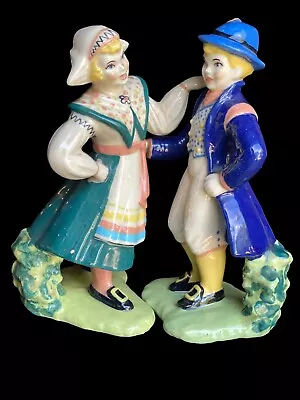 Madison Ceramic Arts Studio Dutch  Boy Girl Sitter Figurine Set • $40