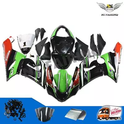 WOO Injection Black Green ABS Fairing Fit For Kawasaki 2005-2006 ZX6R 636 B055 • $459.99