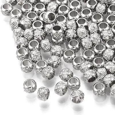 50 Pcs Rondelle 304 Stainless Steel Beads Crafts Jewelry Making Findings 3x2.5mm • $6.34