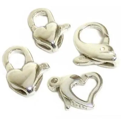 4 Sterling Silver Lobster Claw Heart & Dolphin Clasps • $25.31