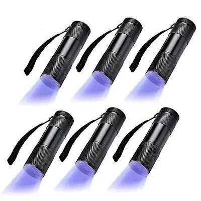 6 Pack UV Blacklight 9 LED Flashlight Torch Light Outdoors Etc (6 Pack) • $22.66