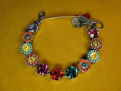 MARIANA BRACELET SWAROVSKI CRYSTALS FLOWER BLUE RED PINK YELLOW Multi Mosaic • $152