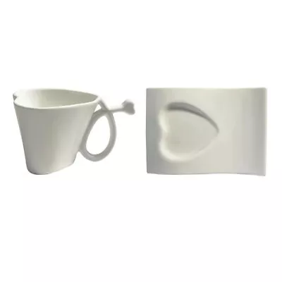  White Ceramics French Coffee Mug Espresso Shot Glass Outfit • £22.29