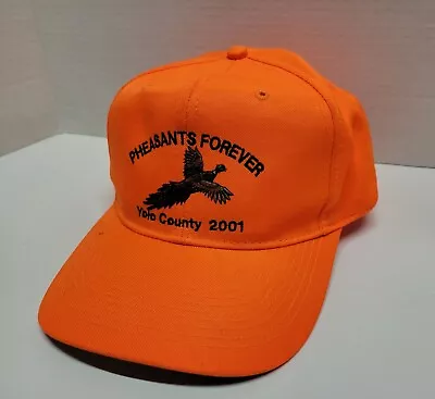 $21.99 • Buy Pheasants Forever Yolo County Orange Snapback Trucker Hunting Cap Hat
