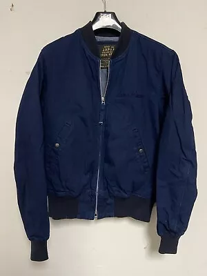 Iron Heart Lined Denim Bomber Jacket Men Size Medium Made In Japan • $109