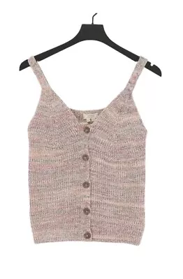 FatFace Women's Jumper UK 6 Tan Cotton With Viscose V-Neck Vest • $8.08