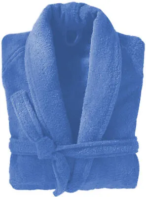 Mens & Ladies 100% Cotton Terry Towelling Shawl Collar Bath Robe Dressing Gown • £21.99