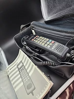 Vtg Motorola Car Cell Bag SCN2462A PhoneCarrying Case & Manual Century Cellunet • $19.20