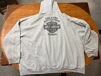 Mens Used Harley Davidson Motorcycles Gray Pullover Hoodie Size 5xl • $16.50