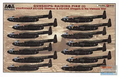 AOA14401 1:144 AOA Decals - Gunships: Raining Fire (1) USAF/VNAF AC-119G • $17.64