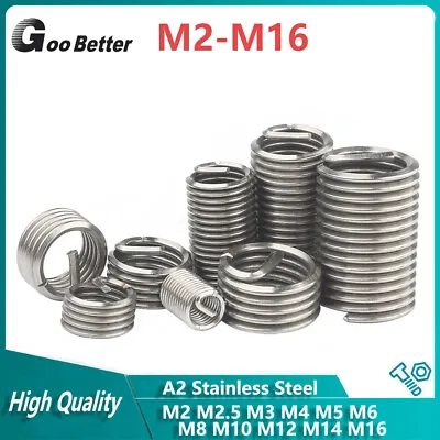 M2-M16 Helicoil Wire Thread Repair Inserts Coarse Thread M3 M4 M5 M6 M8M10M12M14 • $3.82