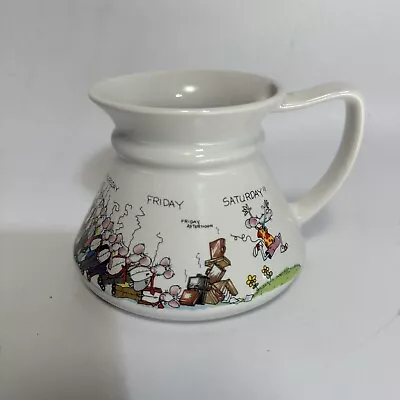 Mouse No Spill Tip Coffee Mug Cup Colorful Monday-Saturday White Ceramic Moodz • $19.95