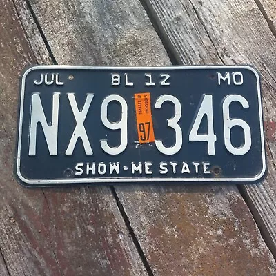 PAIR 1997 Missouri BL 12 TRUCK License Plate -  NX9 346  (white On Black) JUL • $14.50