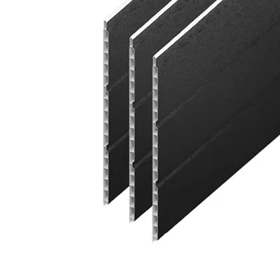 Hollow Soffit Board Cladding Black Ash UPVC Plastic Panel Sheets 300mm X 5m • £39.95