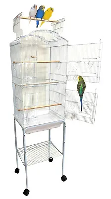 Large Open Top Canary Parakeet Cockatiel LoveBird Finch Bird Cage Rolling Stand  • $59.89