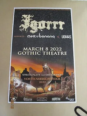 IGORR/MELT BANANA Flyer/Poster New! Unused! Gothic Theatre Denver Co. 03/08/22 • $10.99