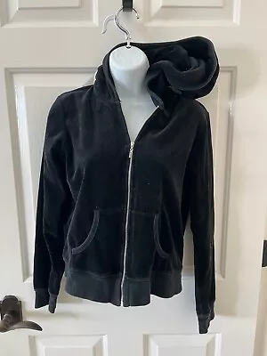 Zip Up Jacket MODA International Brand Black Velvet Look M  • $20