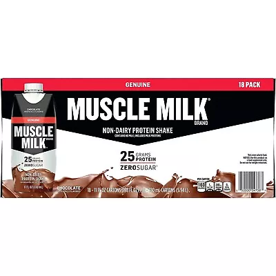 ✅Muscle Milk Protein Shake Genuine Chocolate (11 Fl. Oz 18 Pk.) FREE SHIPPING✅ • $33.67