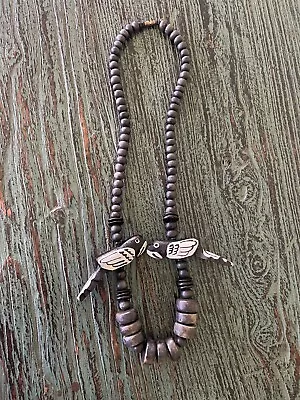 Folk Art Wooden Macaw Necklace • $20