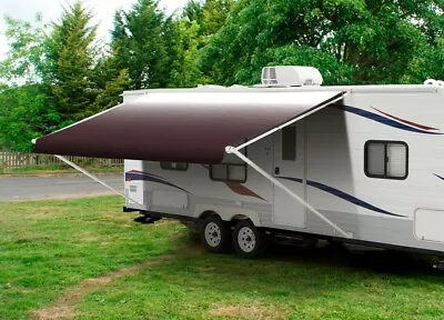 17' Burgundy Fade W/Wht W/G RV Awning Replacement Fabric Canopy (Fabric:16'2 ) • $169