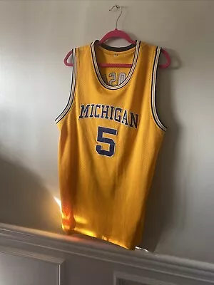 Men's Retro Jalen Rose #5 Michigan Basketball Jersey Stitched • $39.98