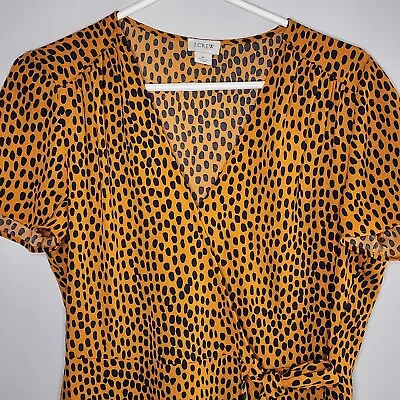J.Crew Animal Print Midi Wrap Dress Leopard Women's Size 8  • $19.95