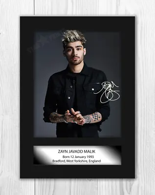Zayn Malik A4 Signed Mounted Photograph Picture Poster Choice Of Frame • £9.87