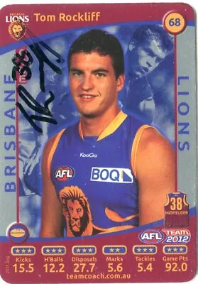 $7.50 • Buy AFL Teamcoach 2012 #68 Brisbane Tom Rockliff Autographed Card