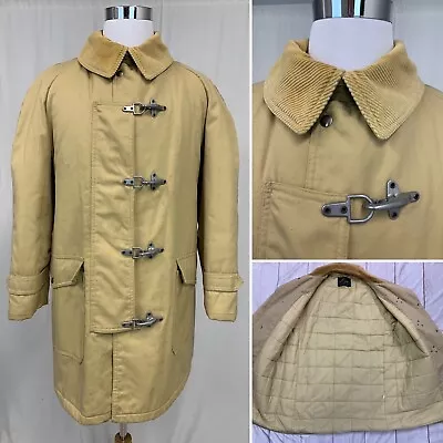 Men's Vintage Montgomery Ward 44 Khaki Insulated Quilted Barn Field Coat Jacket • $125