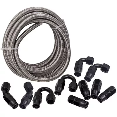 6M AN8 8AN AN -8 8 Steel PTFE E85 Oil Gas Line Fuel Hose End Fittings Straight • $143.15