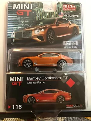 1/64 Mini Gt Bentley Continental Gt Orange Flame Lhd Mijo Exclusives 1 Of 1100 • $20