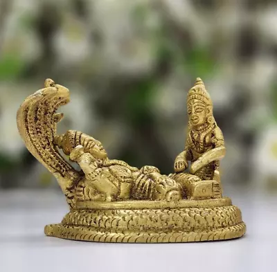 Lord Vishnu Lakshmi Statue Brass Laxmi Narayan Figurine Hindu God Goddess Idols • $54.99