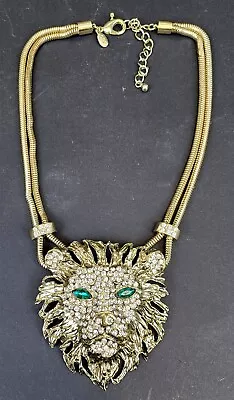 OPC Off Park Collection Crystal Lion Pendant Necklace Fashion Jewelry ~ T721D • $29.95