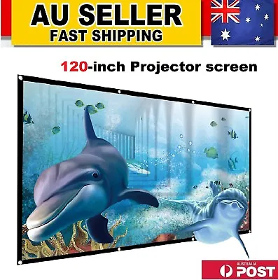 $32.99 • Buy 120inch Foldable Simple Projector HD Screen Portable Movie Home Cinema Theater