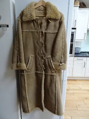 Friitala Scandinavia/Finland Sheepskin Coat Long With Hood 38/M • £55