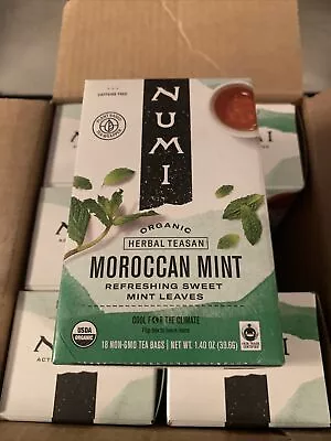 Numi Organic Herbal Teasan Moroccan Mint Tea 18 Tea Bags 6 Pack Bulk Case • $35.50