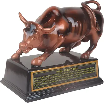 Resin Official Licensed Bronze Wall Street Bull Stock Market NYC Figurine Statue • $26.99