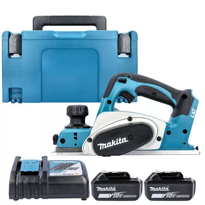 Makita DKP180 18V LXT Cordless 82mm Planer With 2 X 6.0Ah Batteries Charger ... • £351.58