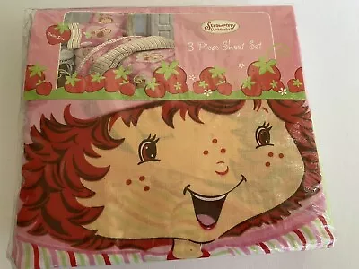 Vintage Strawberry Shortcake Twin Size Bed Sheet Set /Comforter Not Included • $150