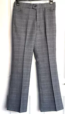 £55 • Buy Mens Vintage 1960s Flared Trousers By John Collier Blue Check Waist 32 UNUSED