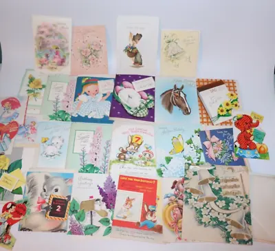 Lot Of Antique Vintage Used Cards Greeting Old Birthday Holiday USED • $19.99