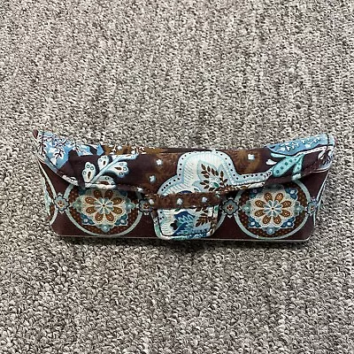 Vera Bradley Design Eyeglass Case Blue/Brown/White • $11.99