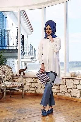 Pera Tunic - White Islamic  Long SleeveTunic Top Turkey High Qualty • $25